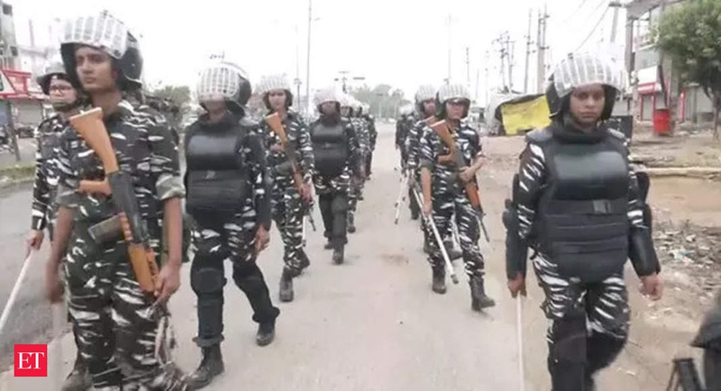 Haryana: Paramilitary forces conduct flag march in Nuh amid curfew 