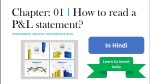 Chapter: 01 l How to read a P&L statement? l Part-1