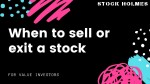 When to exit or sell a stock ?