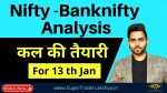 Live Stock Market Analysis For 12th Jan 2021 ,  Banknifty - Nifty